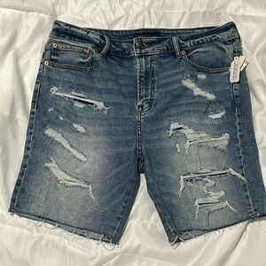 Medium wash blue jean shorts